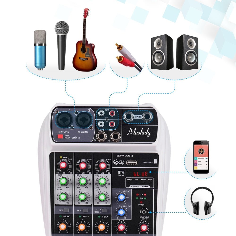 Small Audio Sound Digital USB Mixer 48V image 6