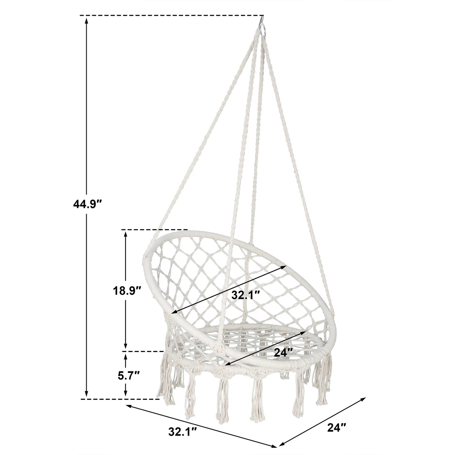 Hanging Hammock Swing Chair Indoor Outdoor image 13