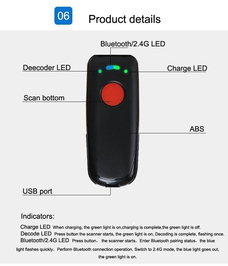Handheld Bluetooth Barcode QR Scanner image 3