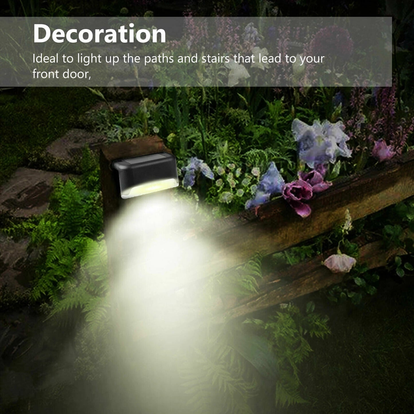 Solar LED Bright Lights Outdoor Garden Patio Railing Decks Path Lighting image 6