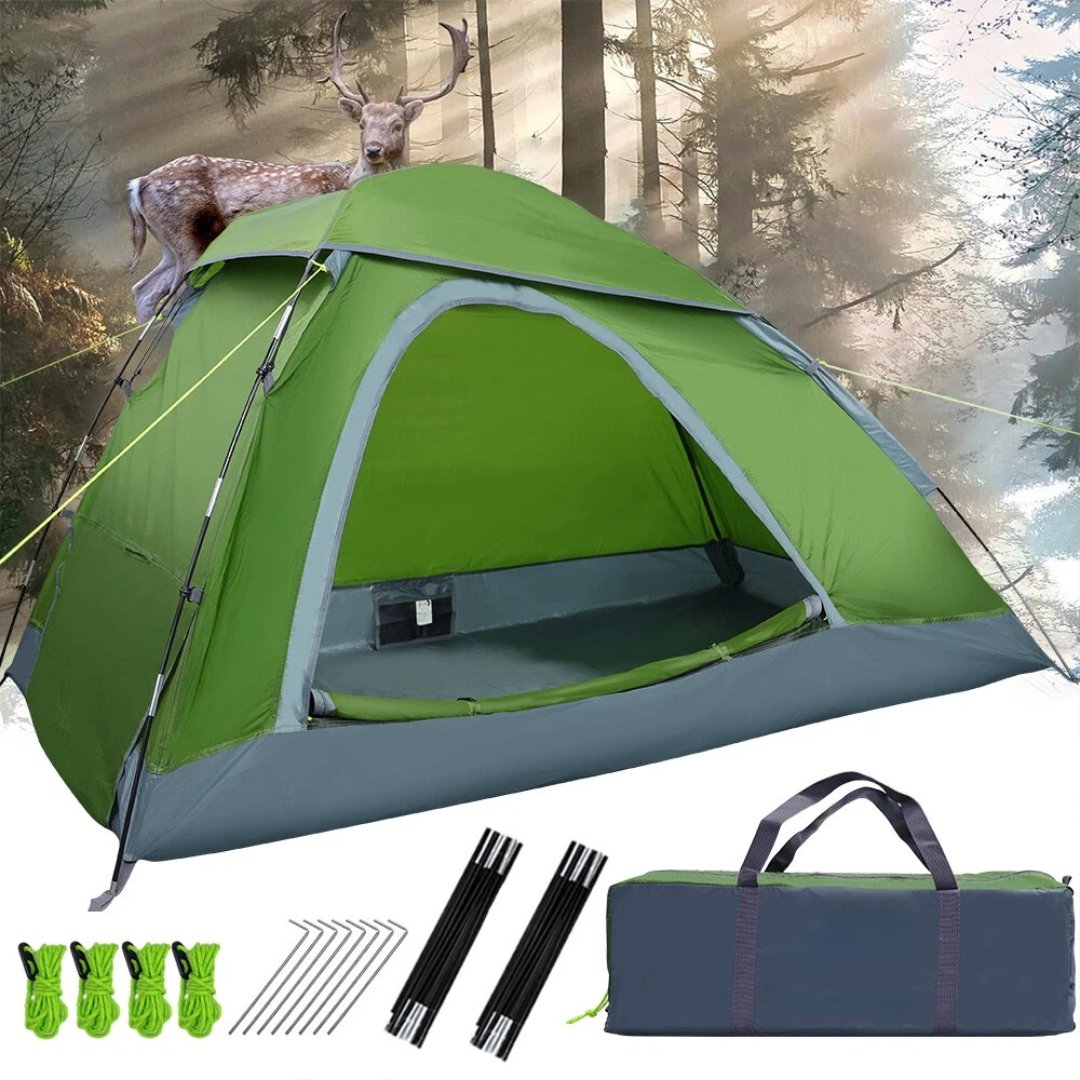 Ultralight Compact 4-Person Backpacking Tent - Green image