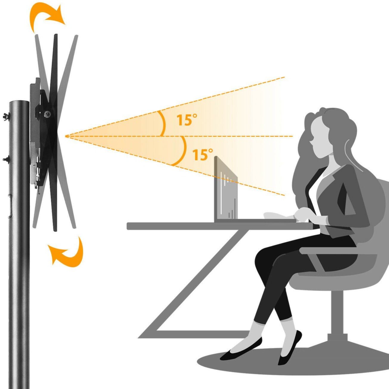 Portable Rolling Mobile TV Cart Stand On Wheels image 3