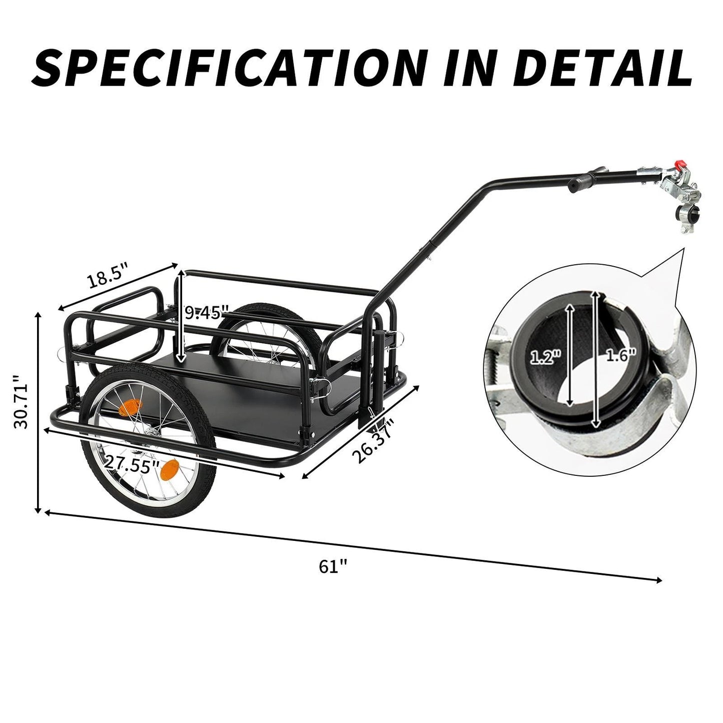 Compact Bicycle Cargo Trailer Cart Wagon image 9