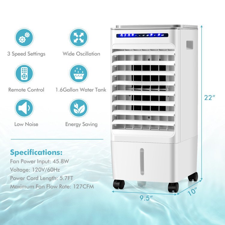 3-in-1 Evaporative Portable Air Cooler with 3 Modes include Remote Control image 6