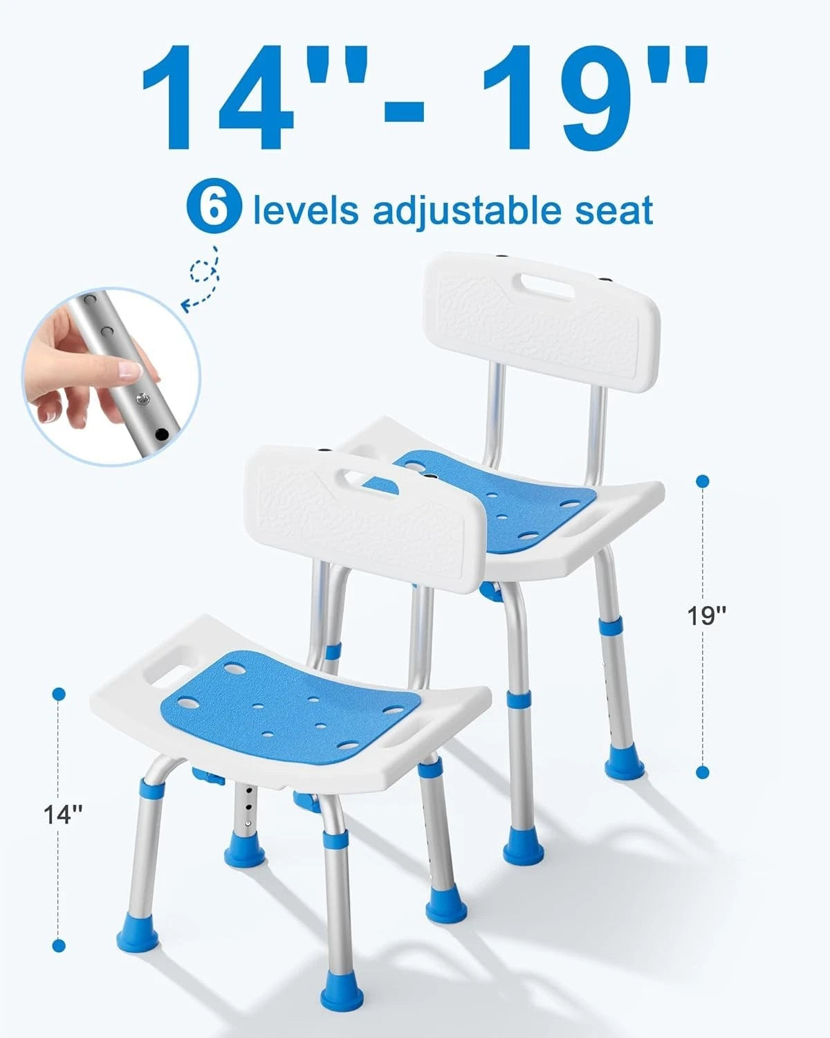 Heavy Duty Shower Chair with Removable Backrest image 4