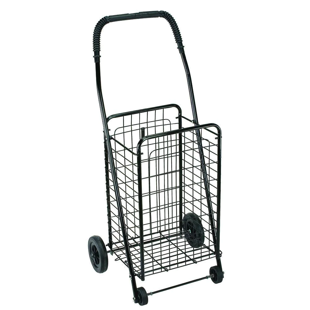 Portable Heavy Duty Wheeled Folding Grocery Shopping Cart - Black image