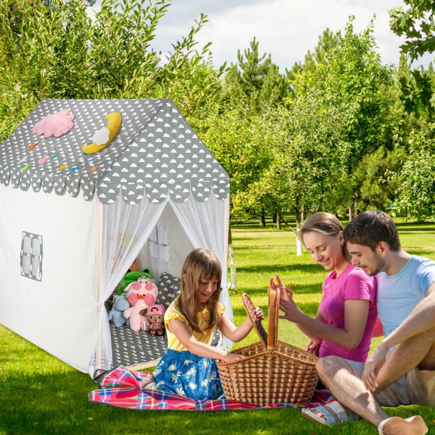 Kids Indoor Pop Up Spacious Castle Play Tent House image 3