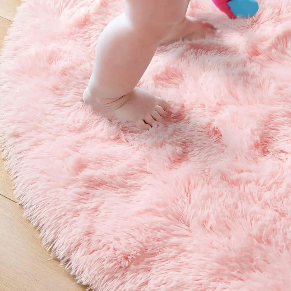 Super Soft Plush Round Rug – Fluffy Thick Pile Carpet for Bedroom & Living Room