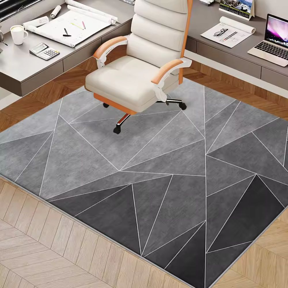 Minimalist Under Table Rug – Anti-Slip Geometric Carpet for Living Room & Gaming Setup