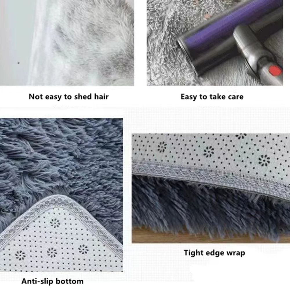 Soft Fluffy Area Rug for Bedroom – Tie-Dyed Shaggy Non-Slip Plush Carpet for Living Room & Bedside