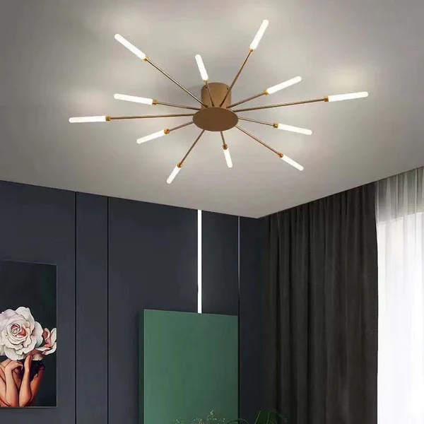 Flush Mount Ceiling Light Fireworks | Living Room/Bedroom - White, Dimmable image