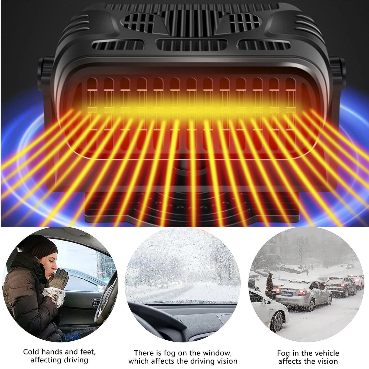 Portable Compact 12V Car Windshield Space Heater & Defroster image 8
