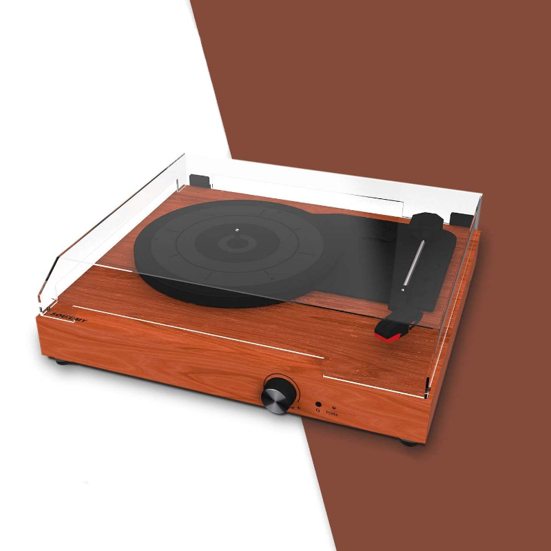 Portable Wooden Retro Bluetooth Vinyl Record Player image 3