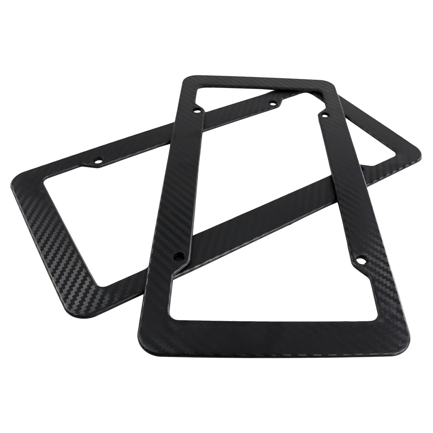 Premium Carbon Fiber Black Vehicle License Plate Holder Frame image 4