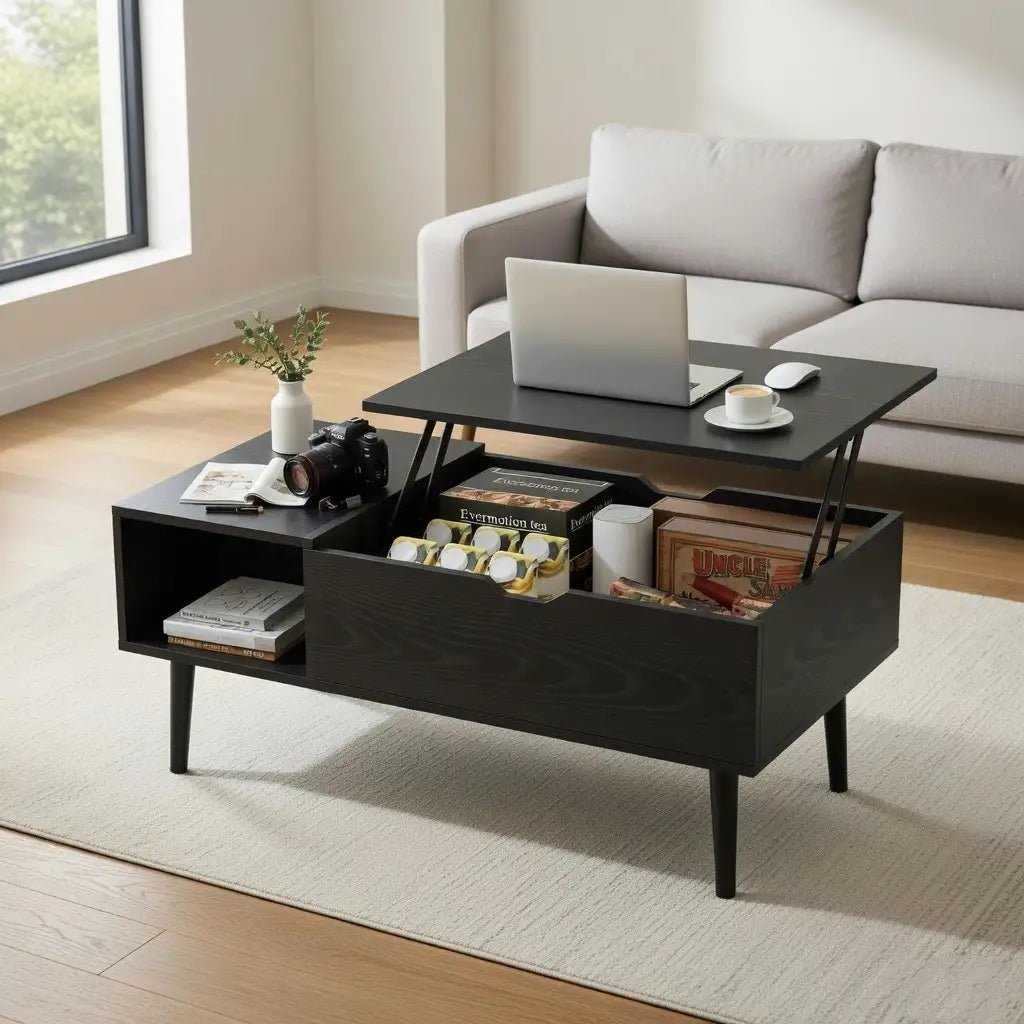 Lift Top Coffee Table – Adjustable Desk, Dining & Hidden Storage