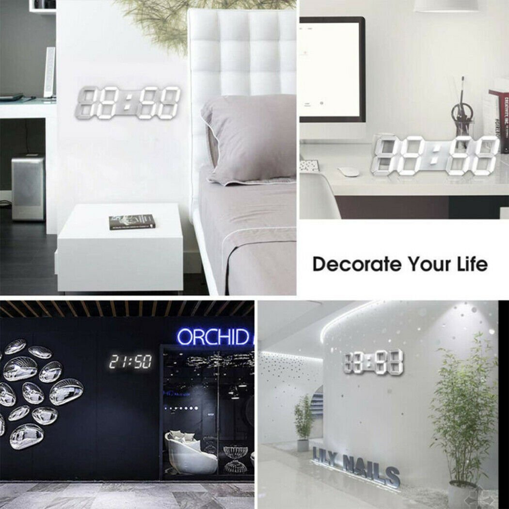 Large 3D Modern Digital LED Wall Clock image 9