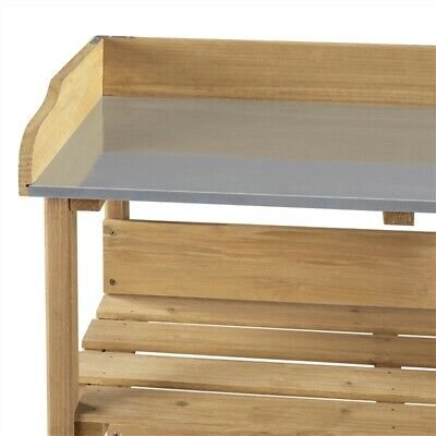 Outdoor Garden Wooden Potting Workbench Table Station image 3