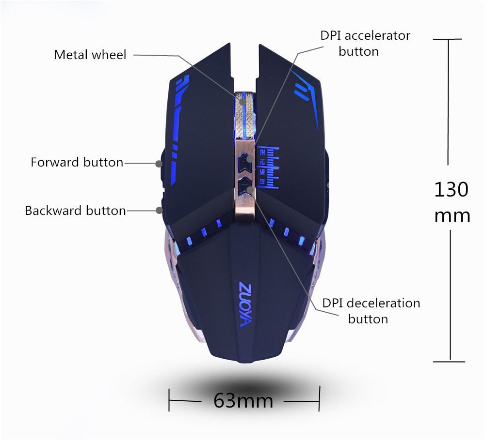 Wired Light RGB PC Gaming Mouse image 3