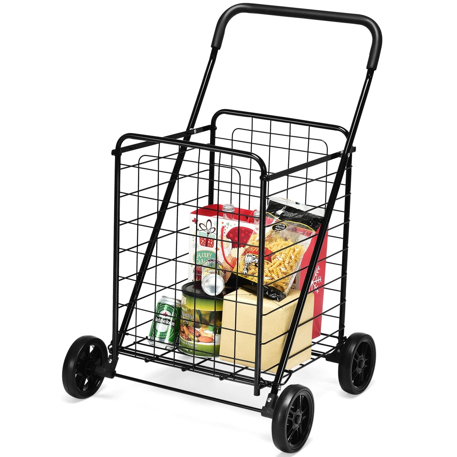 Portable Folding Personal Grocery Shopping Cart With Wheels image 3