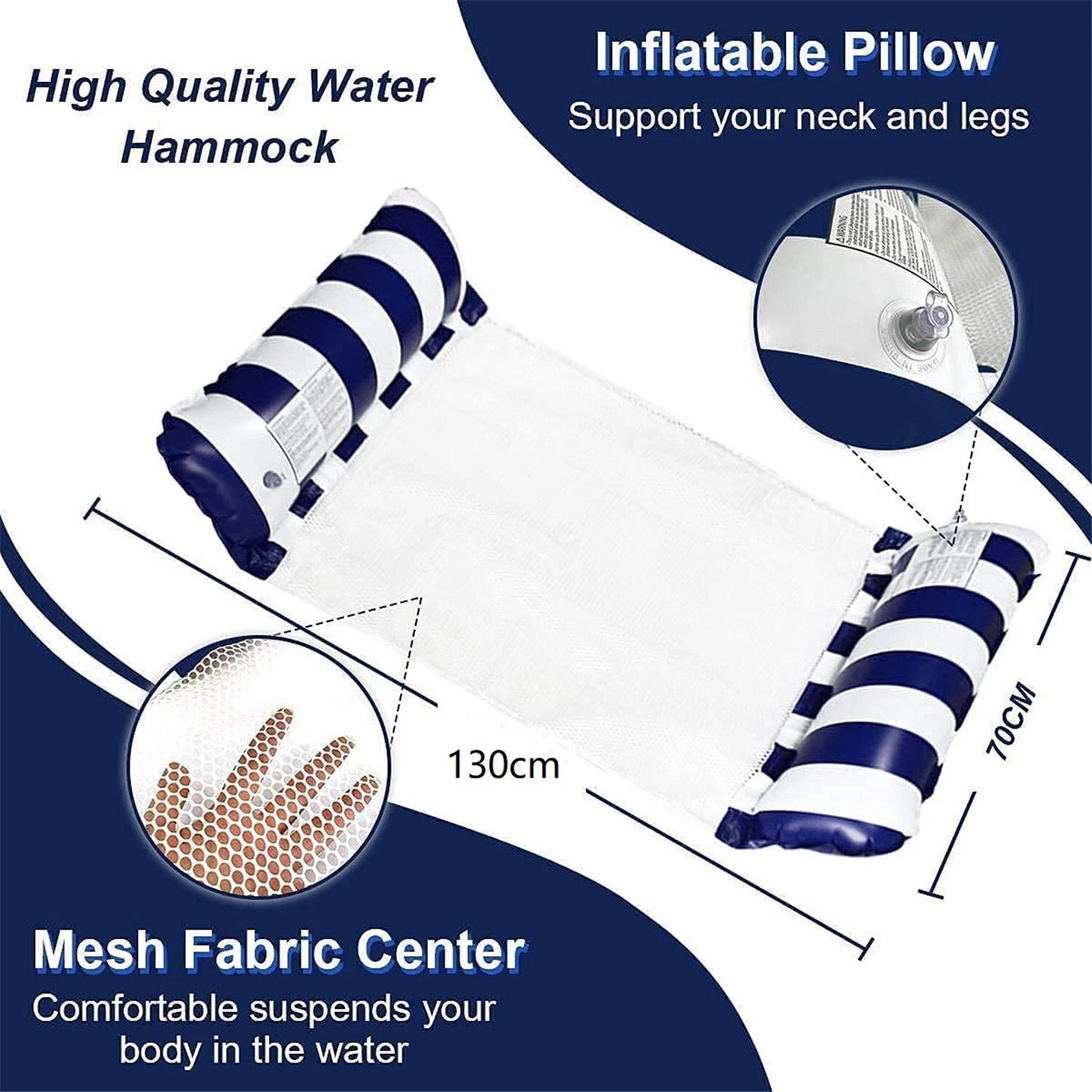 Inflatable Swimming Hammock Lounge Chair Water Swimming Floating Bed image 2