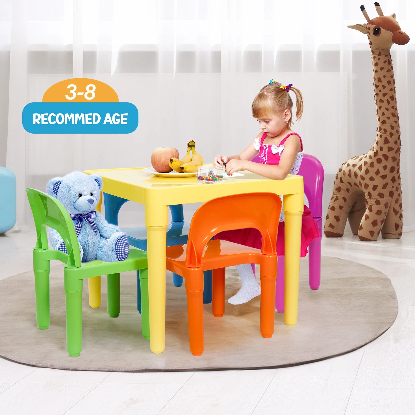Colorful Kids Activity Learning Play Table And Chairs Set image 8