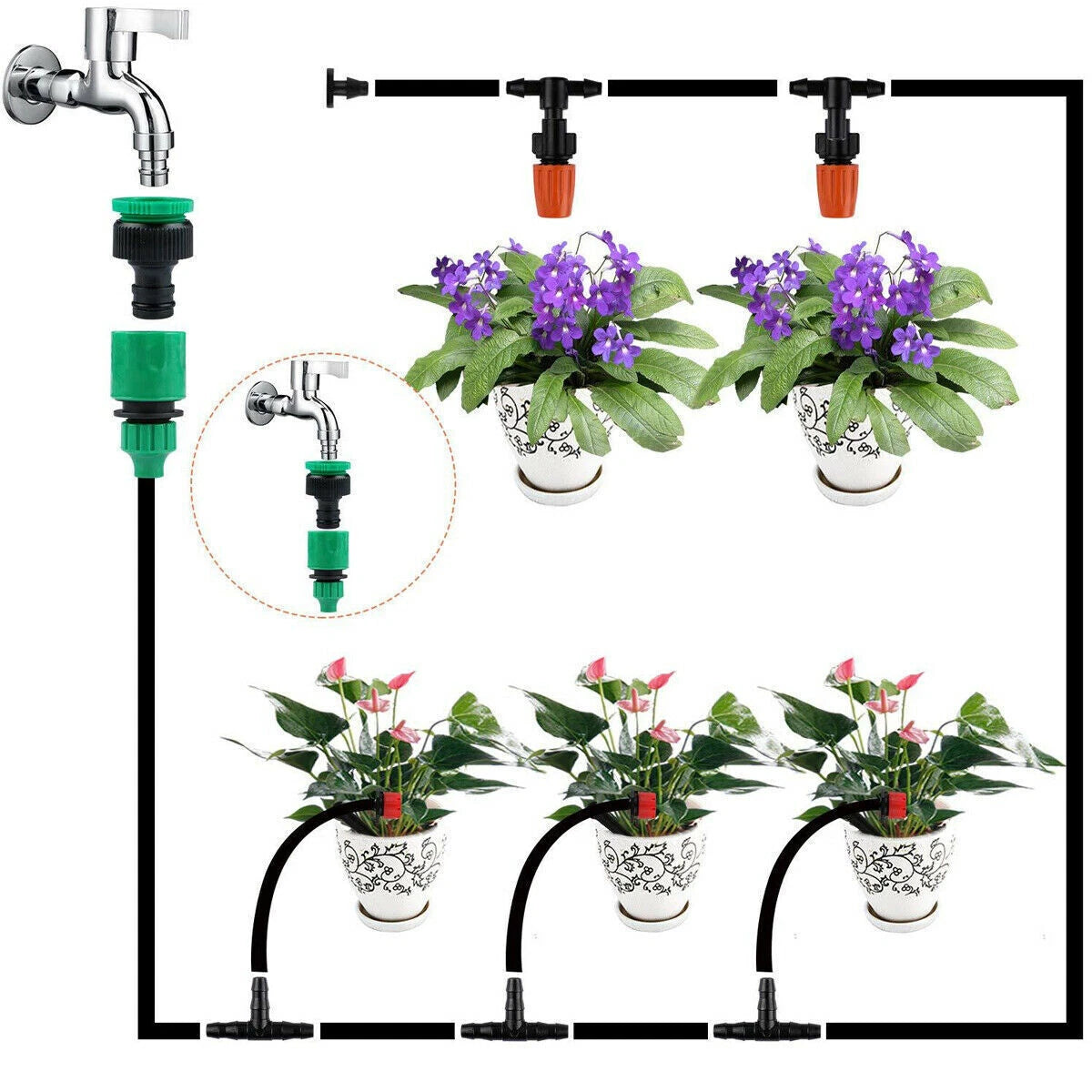 Ultimate Drip Garden Irrigation Watering Hose Micro Sprinkler Kit image 1