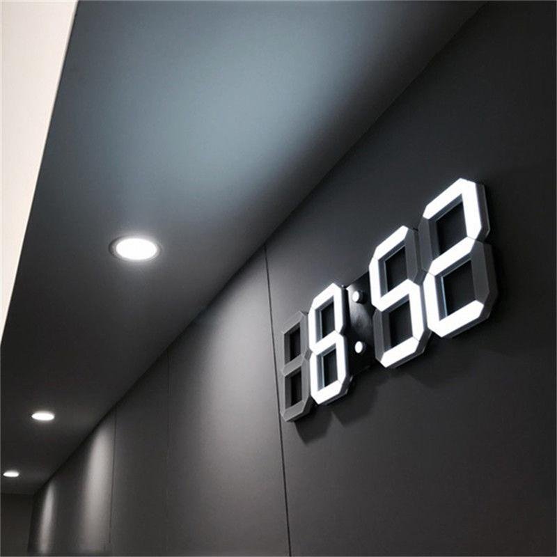 Large 3D Modern Digital LED Wall Clock image 1