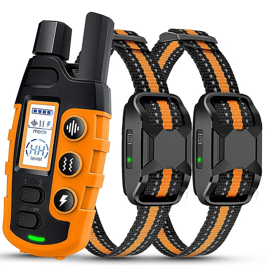 Premium 1000m Dog Training Collar with Remote - Orange, For 2 Dogs image