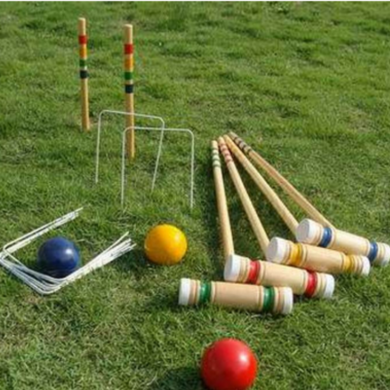 Premium Wooden Croquet 4 Players Game Set image 0