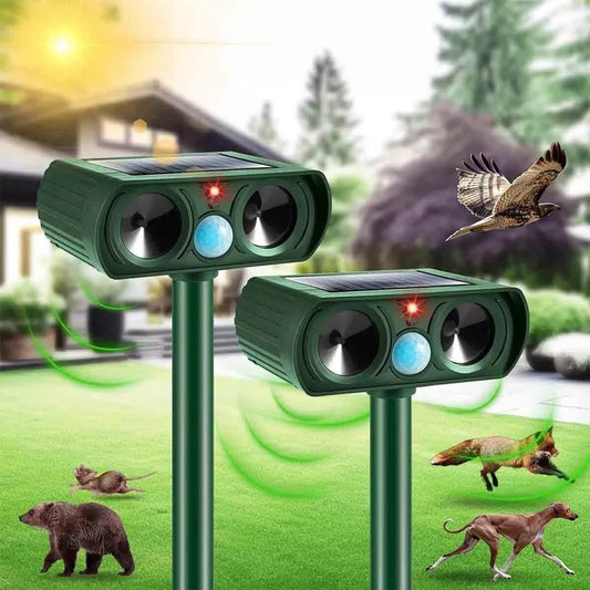 Solar Powered and Ultrasonic Animal Repellent image 0