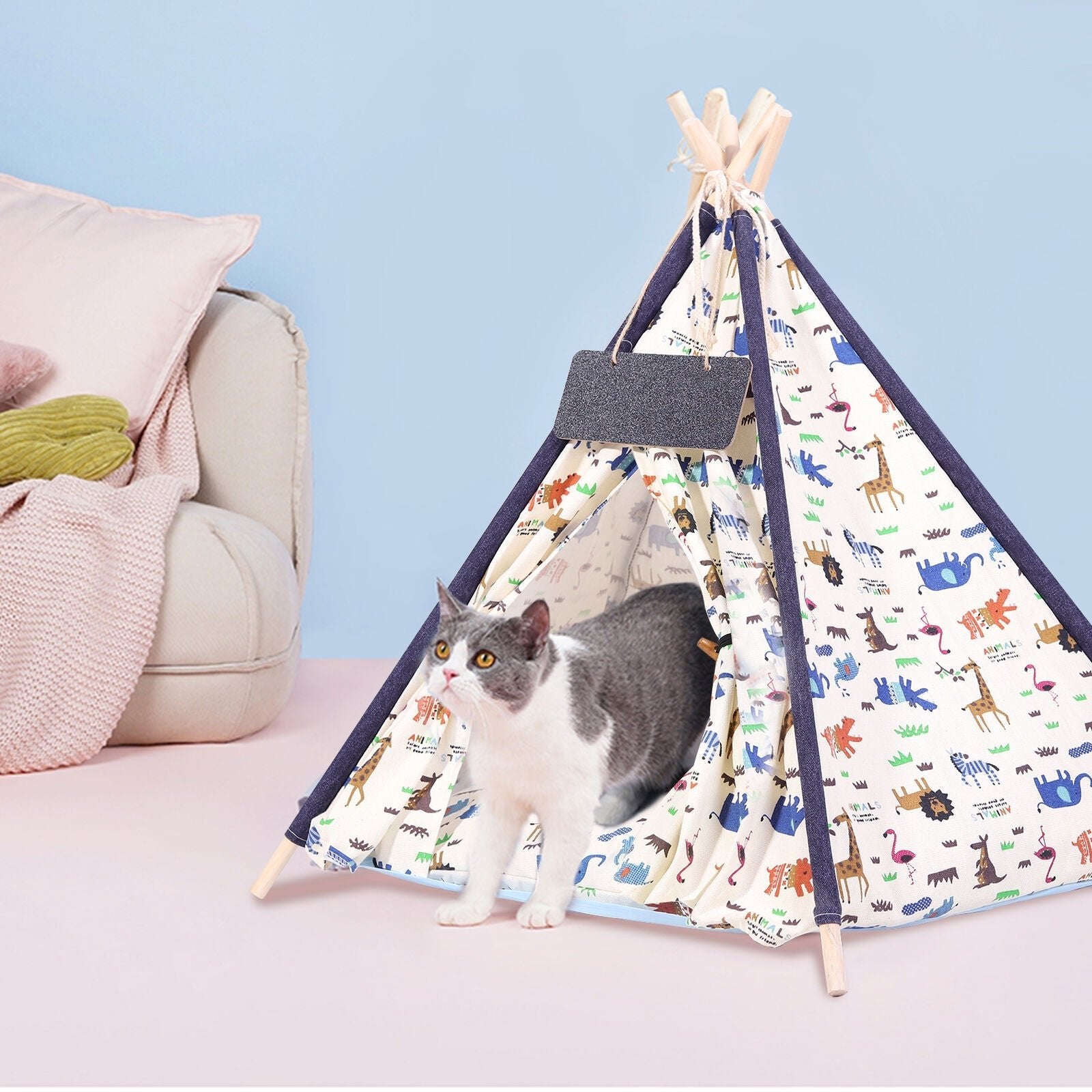 Heavy Duty Comfortable Pop Up Pet Dog Teepee Tent Bed image 1
