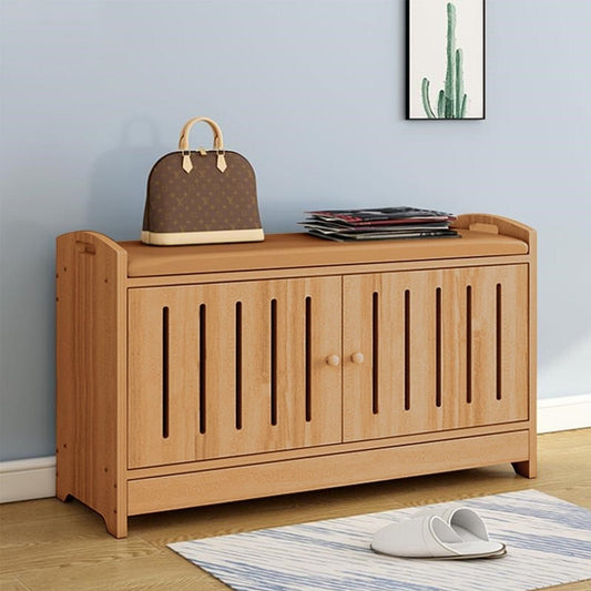 Large Entryway Shoe Shelf Storage Bench Organizer image 0