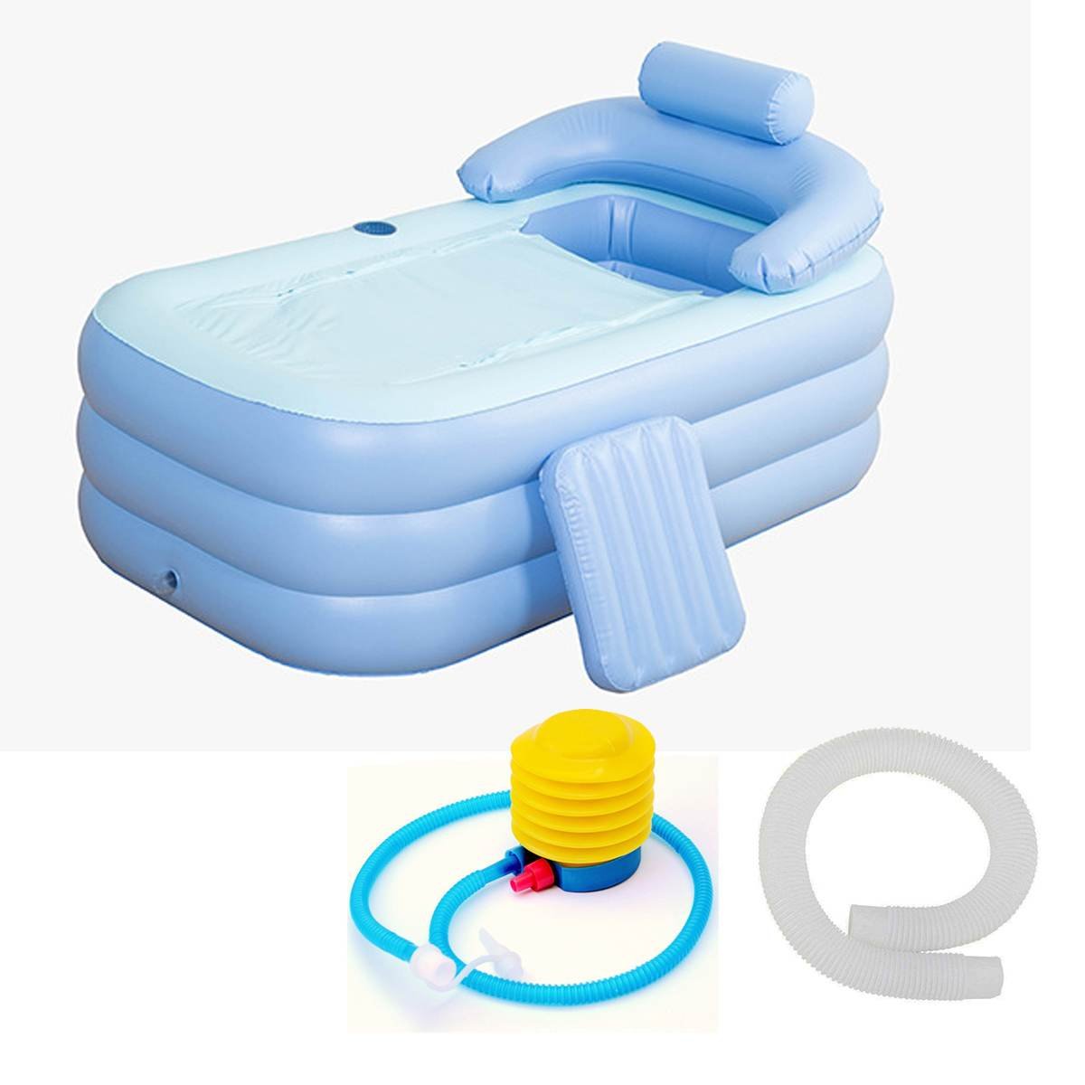 Portable Stand Alone Bathtub Foldable Spa With Foot Pump image 0