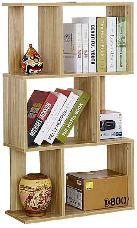 Large Standing Office Wood Book Organizer Storage Shelf 6 Cubes image 0