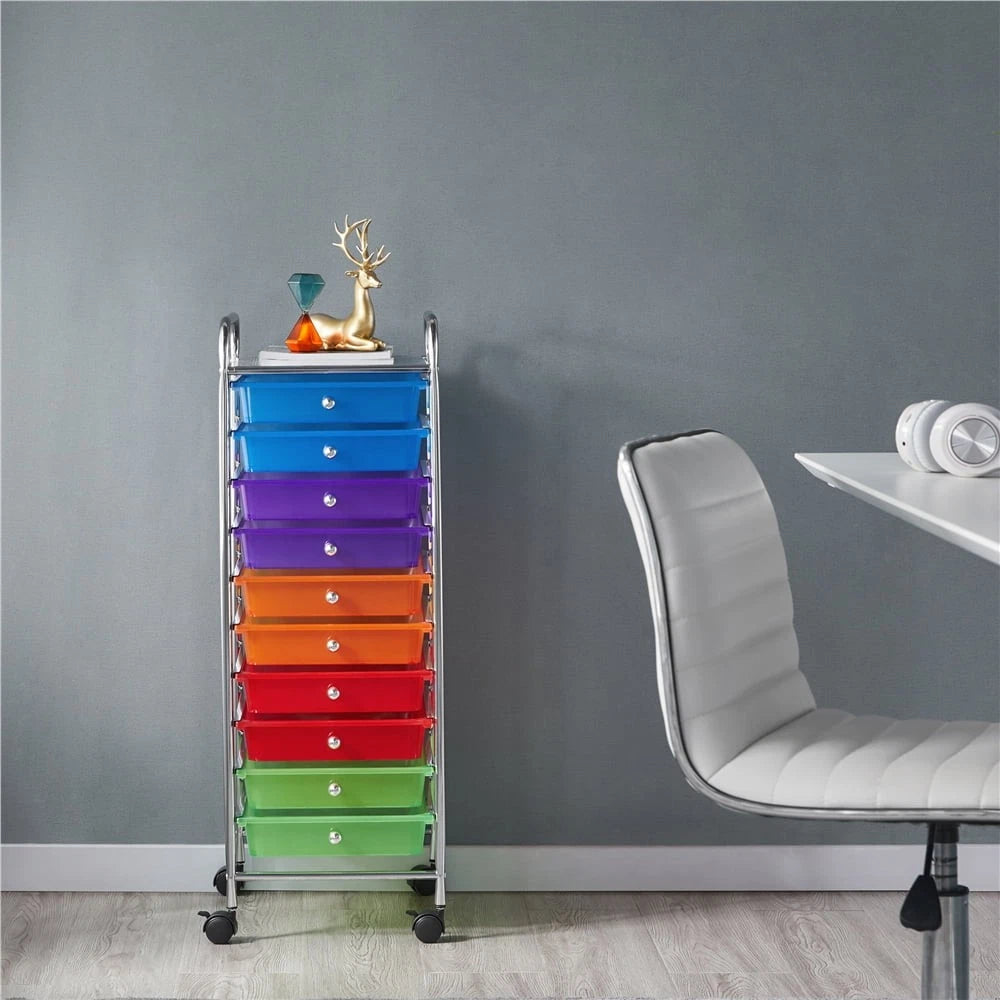 Heavy Duty 10 Drawer Rolling Storage Organizing Cart image 1