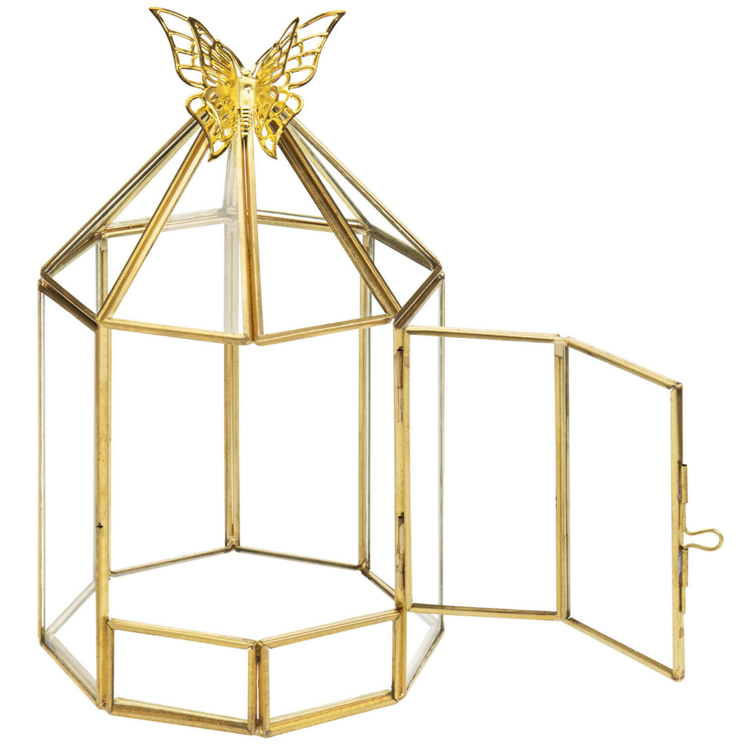 Hexagonal Closed Indoor Glass Plant Standing Terrarium image 1