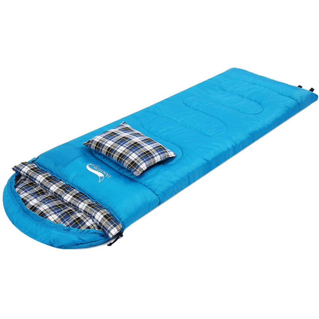 Large Comfortable Kids Sleeping Bag With Pillow - Blue image