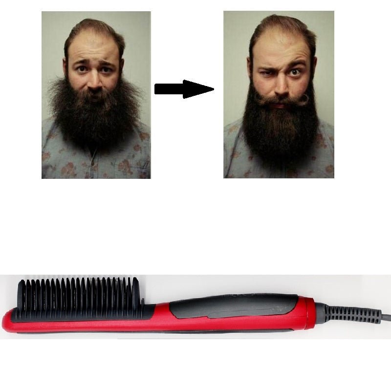 Heated Beard Straightener Comb Brush image 0