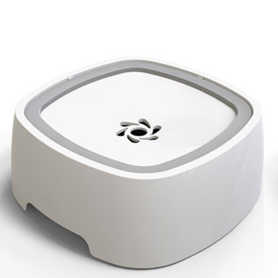 Large Portable Spill Proof Dog Water Fountain Bowl - Gray image