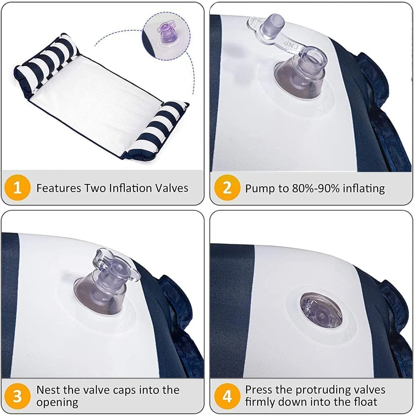 Inflatable Swimming Hammock Lounge Chair Water Swimming Floating Bed image 4