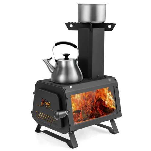 Portable Wood Burning Camping Cooking Heater Stove image 2