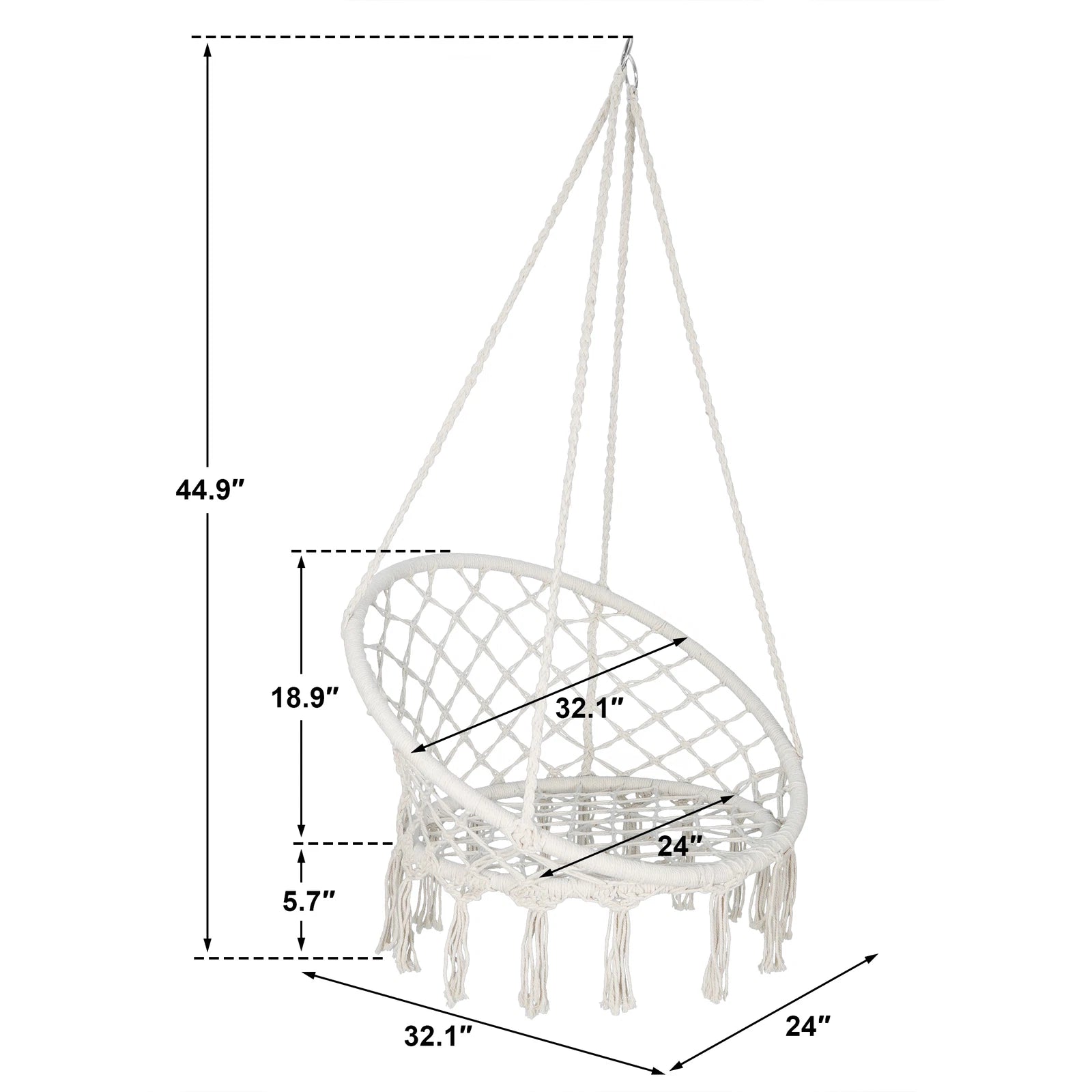 Hanging Hammock Swing Chair Indoor Outdoor image 13
