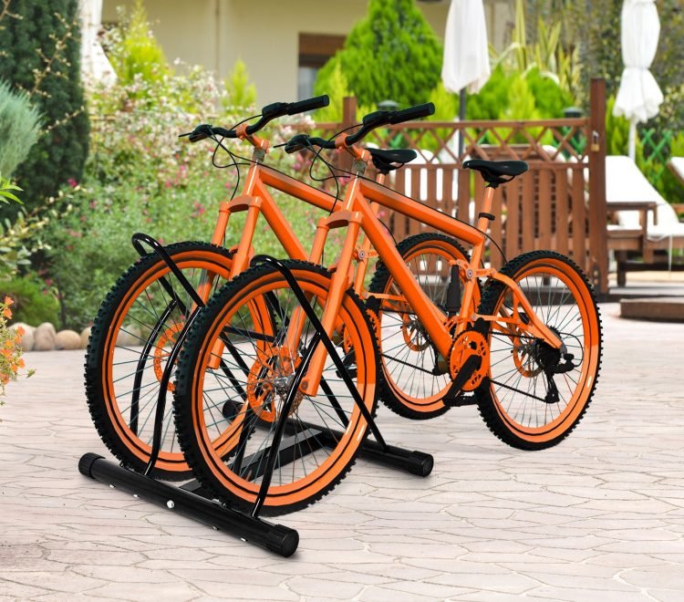 Bike Stand Cycling Rack Floor Storage Organizer for 2-Bicycle image 5