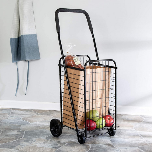 Portable Folding Personal Grocery Shopping Cart With Wheels image 0
