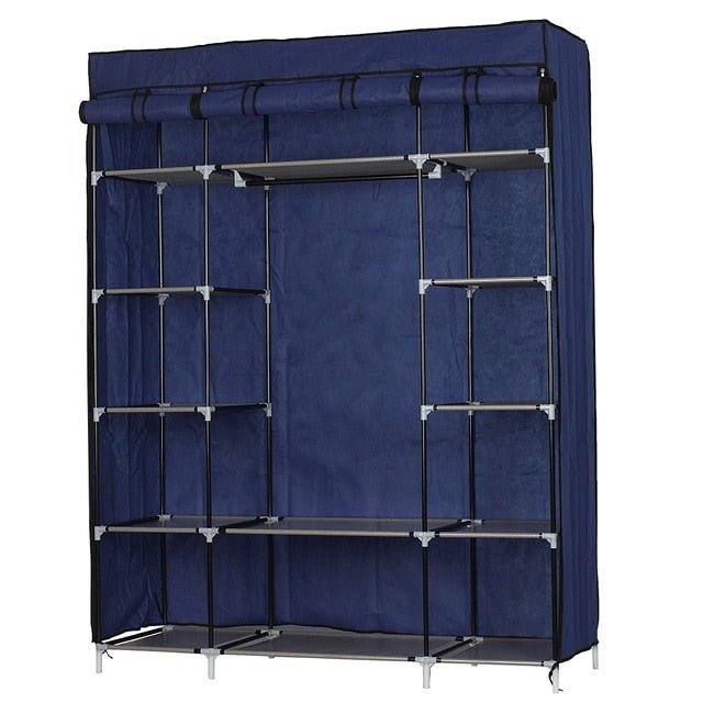 Portable Wardrobe Clothes Closet Heavy Duty Storage Organizer - Navy image