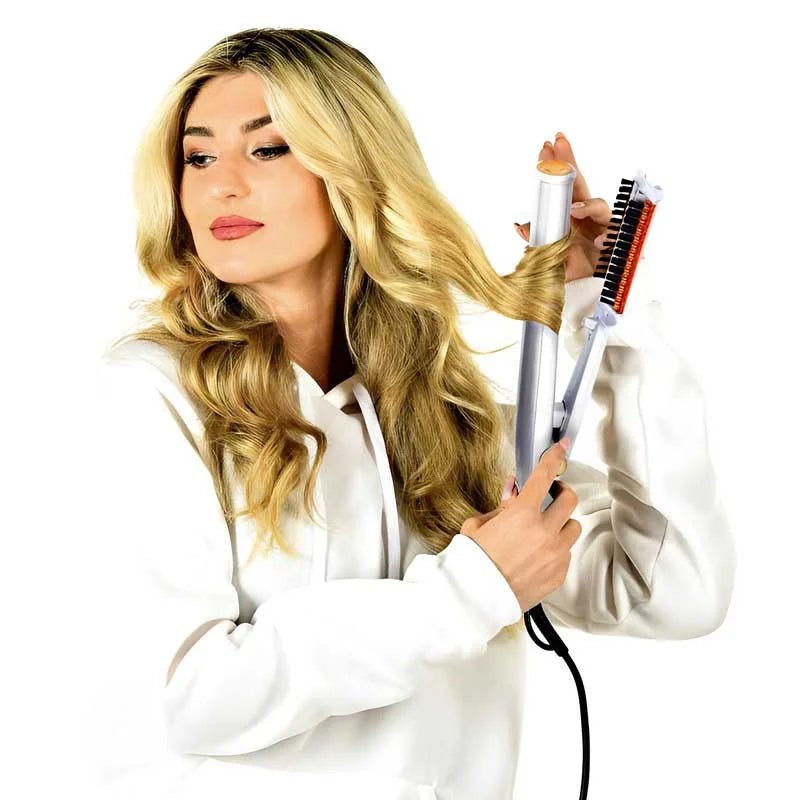 Professional 2 in 1 Rotating Iron Hair Brush image 4