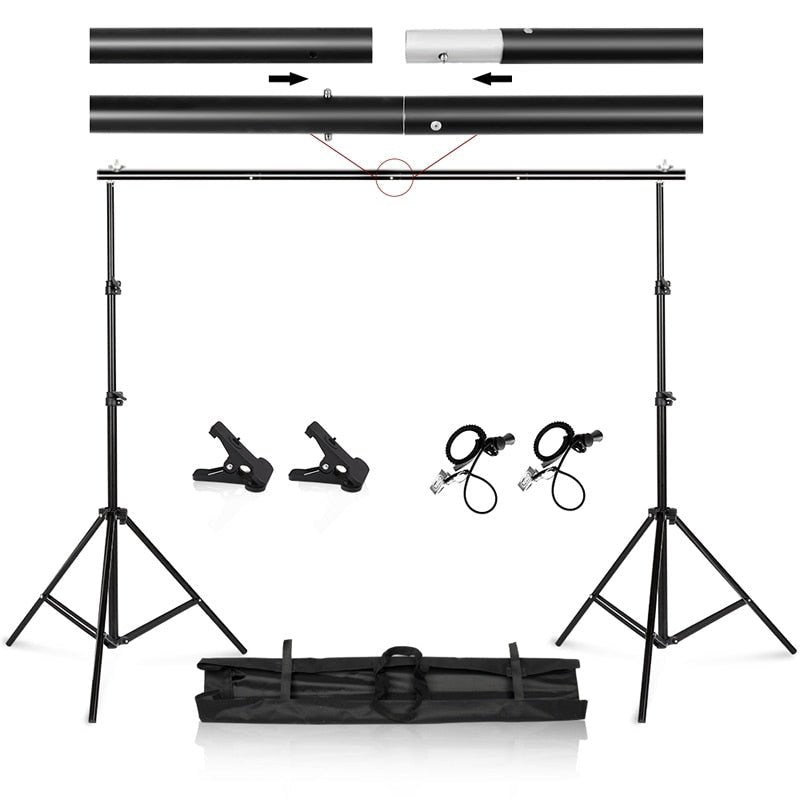 Heavy Duty Photo Backdrop Adjustable Stand Frame - 6.5ft x 10ft image