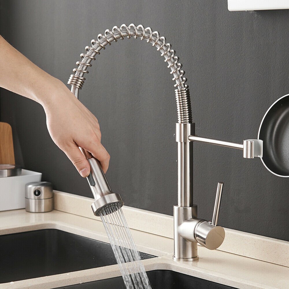 Kitchen Pull Down Spring Sink Faucet 360 Rotation Hot Cold Mixer Tap image 6