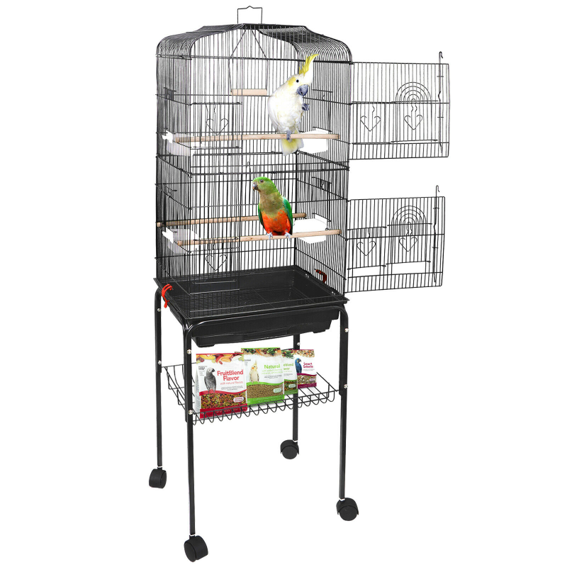 Portable Large Big Bird Cage With Wheels 59" image 0