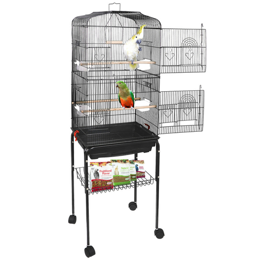 Portable Large Big Bird Cage With Wheels 59" image 0
